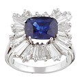 18k Gold 2 2/5ct TDDW Diamond and Sapphire Ring (I, VS1)