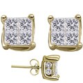 14k Gold 3/4ct TDW Diamond Stud Plus Earrings (H-I, I2-3)