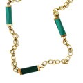 14k Yellow Gold and Malachite Chain Necklace