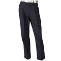 Domani Men's Navy Pinstripe Buckle Pleated Dress Pants