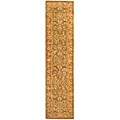 Antiquity Hand-spun Green/ Red Wool Rug (2'3 x 10')