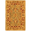 Heirloom Blue/ Ivory Hand-spun Wool Rug (2' x 3')