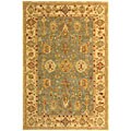 Hand-spun Heirloom Blue/ Ivory Wool Rug (4' x 6')