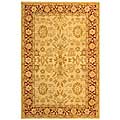 Hand-spun Traditions Ivory/ Red Wool Rug (6' x 9')