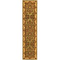 Hand-spun Blue/ Beige Wool Mashan Rug (2'3 x 14')