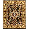 Handmade Kerman Navy/ Gold Wool Rug (7'6 x 9'6)