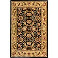 Kerman Handmade Navy/ Gold Wool Rug (6' x 9')