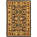 Kerman Handmade Navy/ Gold Wool Rug (2' x 3')
