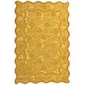 Handmade Oasis Dark Gold Wool Rug (6' x 9')