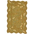 Handmade Oasis Dark Gold Wool Rug (2'3 x 4')