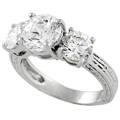 Sterling Silver Three-stone Cubic Zirconia Ring