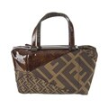 Fendi Zucca Canvas Tobacco Zip Top Bag