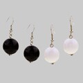R.J. Graziano Black and White Ball Drop Earrings Set