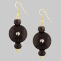 R.J. Graziano Black Wood Fashion Earrings