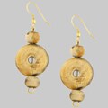 R.J. Graziano Beige Wood Fashion Earrings