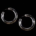 R.J. Graziano Silvertone Metallic Lucite Hoop Earrings
