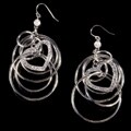 R.J. Graziano Large Silver Heart and Circle Earrings
