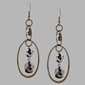 R.J. Graziano Gunmetal Ball Drop Earrings