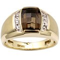 10k Yellow Gold Smokey Topaz and Diamond Ring