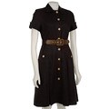 Spense Women's Black Shirtdress with Self Belt