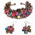 'Prismatic' Bracelet and Earring Set (Colombia)