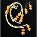 Amber Czech Crystal Necklace and Earring Set (Colombia)