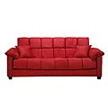 Madras Crimson Red Microfiber Futon Sofa Bed