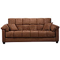 Madras Dark Brown Microfiber Futon Sofa Bed