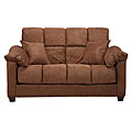 Madras Dark Brown Microfiber Futon Loveseat