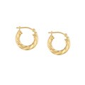 14k Yellow Gold Twisted Hoop Earrings