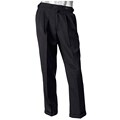 Domani Men's Black Pinstripe Buckle Pleated Dress Pants