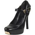 Gucci Women's Black Leather Platform Pumps