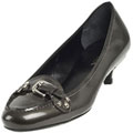 Prada Charcoal Patent Leather Buckle Shoes