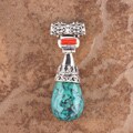 Sterling Silver and Gemstone Blue Regency Pendant (India)