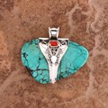 Sterling Silver and Turquoise Spearhead Pendant (India)
