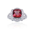 Sterling Silver Genuine Pink Salmon Quartz Ring