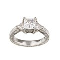 Tacori Platinum CZ and 1/2ct TDW Diamond Engagement Ring (G, VS)