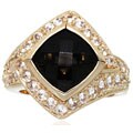 18k Gold over Sterling Silver Smokey Quarts and Topaz Ring