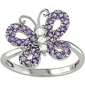 10k Gold Amethyst and White Topaz Butterfly Ring