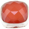 Sterling Silver Faceted Orange Crystal Ring