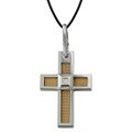 Diamante di Uomo Two-tone Diamond Cross Necklace