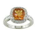 14k White Gold 1/2ct Diamond Citrine Ring