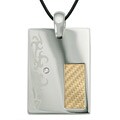 Diamante di Uomo Steel and 18k Gold Necklace