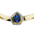 14k and 18k Gold Blue Topaz Necklace and Slide Set