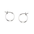 14k White Gold Heart Hoop Earrings