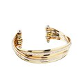 Silvertone and Goldtone Polished and Textured Cuff Bracelet