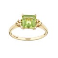 10k Yellow Gold Peridot and Diamond Accent Ring