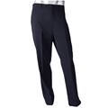 Domani Men's Navy Flat Wool Pants