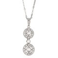 Silvertone and CZ Art Deco Necklace
