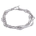 Sterling Silver CZ Five-strand Toggle Bracelet